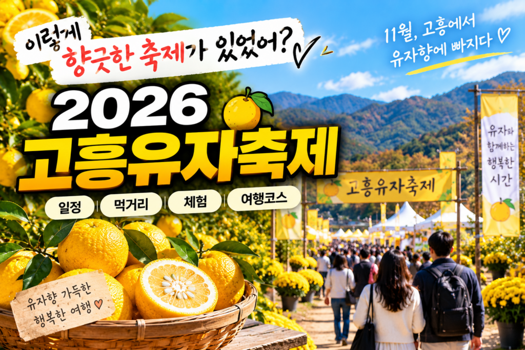 이렇게 향긋한 축제가 있었어? 2026 고흥유자축제｜11월 남도여행 숙소 사진