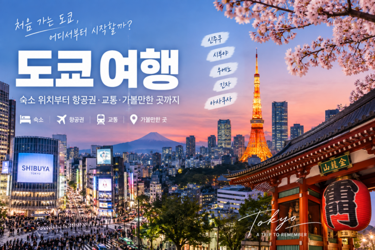 도쿄 여행 처음이라면｜숙소 위치부터 항공권·교통·가볼만한 곳까지