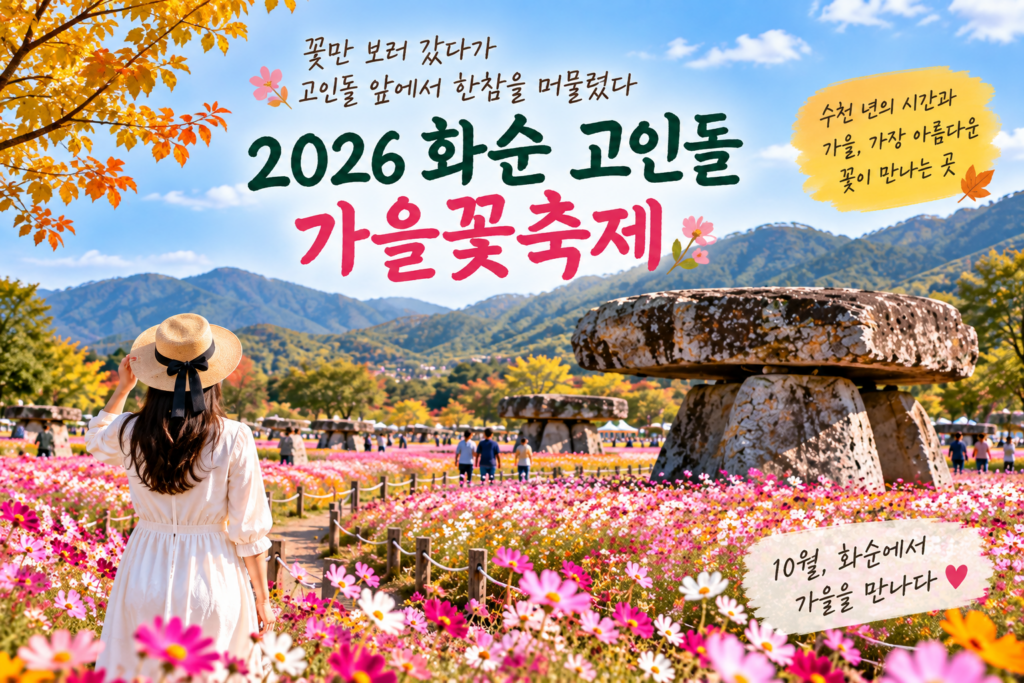 꽃만 보러 갔다가 고인돌 앞에서 한참을 머물렀다｜2026 화순 고인돌 가을꽃축제 일정·볼거리·숙소 숙소 사진