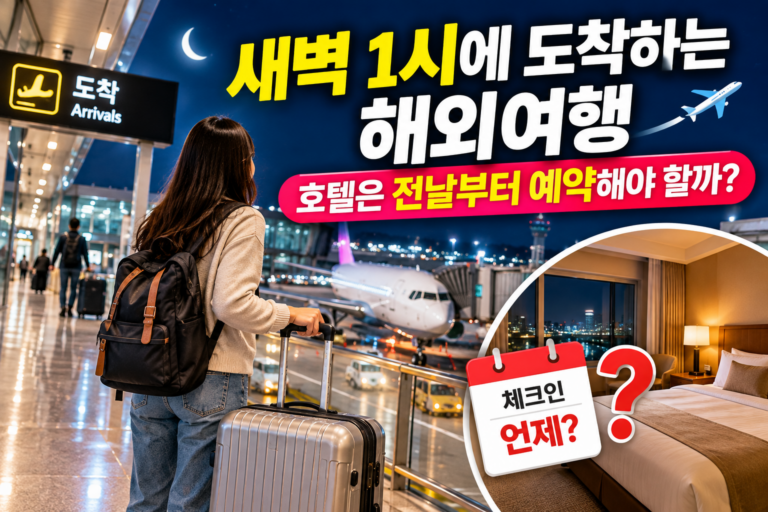 새벽 1시에 도착하는 해외여행｜호텔은 전날부터 예약해야 할까